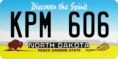 ND license plate KPM606