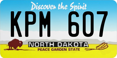 ND license plate KPM607