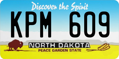 ND license plate KPM609