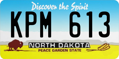 ND license plate KPM613