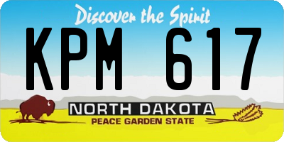 ND license plate KPM617