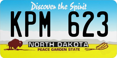 ND license plate KPM623