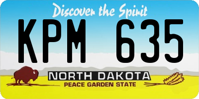 ND license plate KPM635
