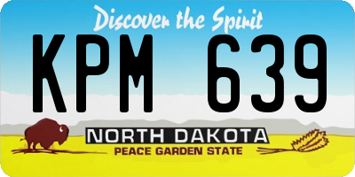 ND license plate KPM639