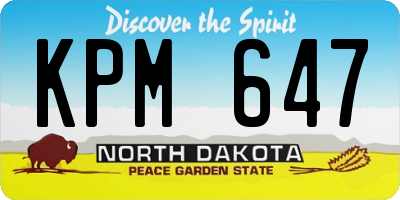 ND license plate KPM647