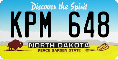 ND license plate KPM648