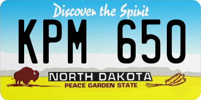 ND license plate KPM650