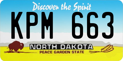 ND license plate KPM663