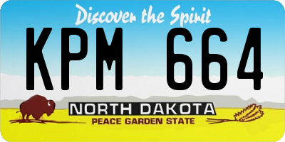 ND license plate KPM664