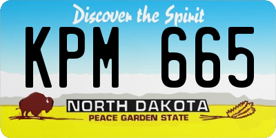 ND license plate KPM665