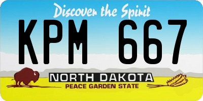 ND license plate KPM667