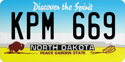 ND license plate KPM669