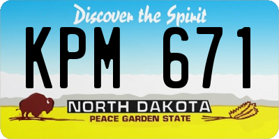 ND license plate KPM671