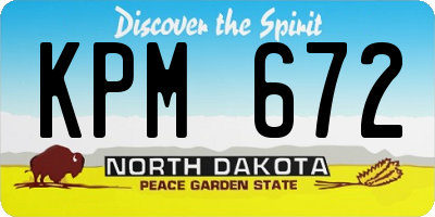ND license plate KPM672