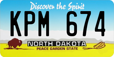 ND license plate KPM674