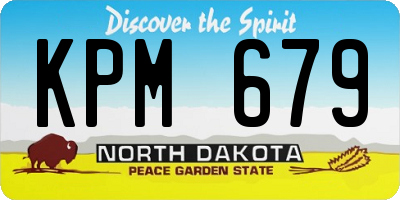 ND license plate KPM679