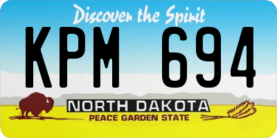ND license plate KPM694