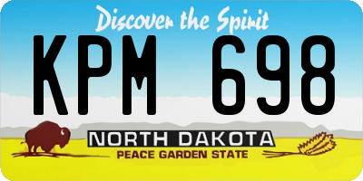 ND license plate KPM698