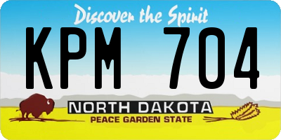 ND license plate KPM704