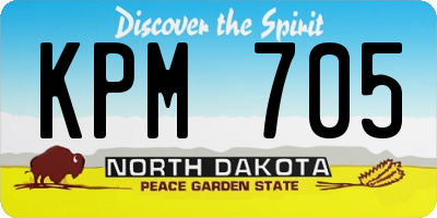 ND license plate KPM705