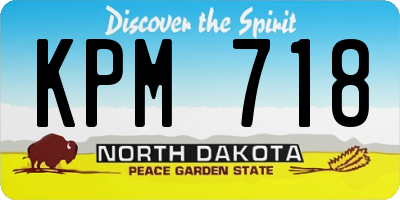 ND license plate KPM718
