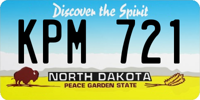 ND license plate KPM721