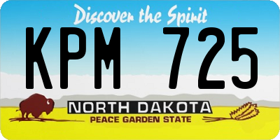 ND license plate KPM725