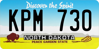ND license plate KPM730