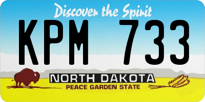 ND license plate KPM733