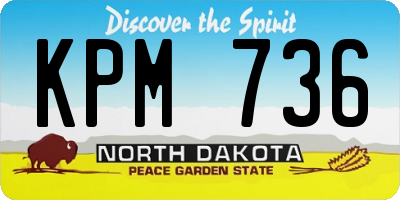 ND license plate KPM736