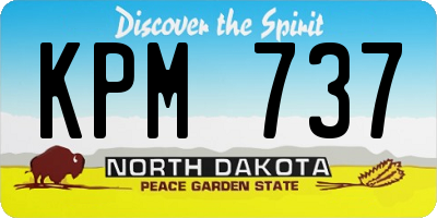 ND license plate KPM737