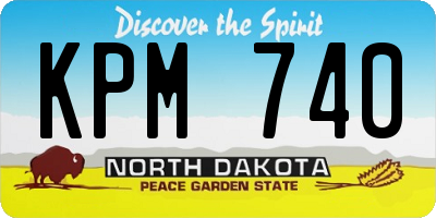 ND license plate KPM740