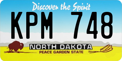 ND license plate KPM748
