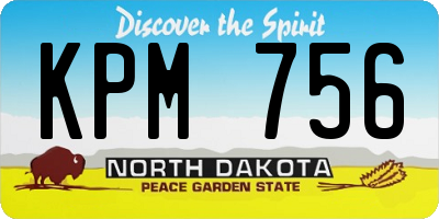 ND license plate KPM756