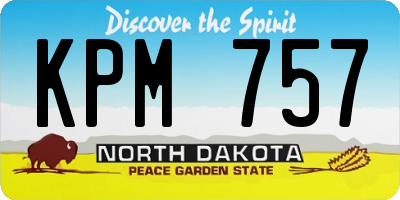 ND license plate KPM757