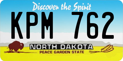 ND license plate KPM762