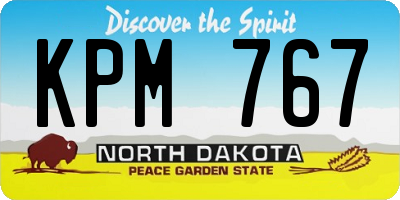 ND license plate KPM767