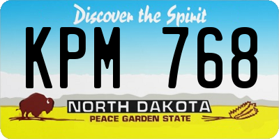 ND license plate KPM768