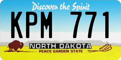 ND license plate KPM771