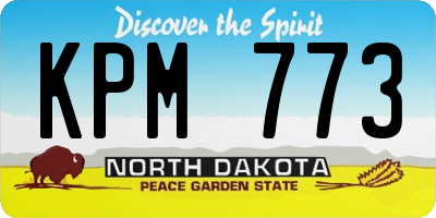 ND license plate KPM773