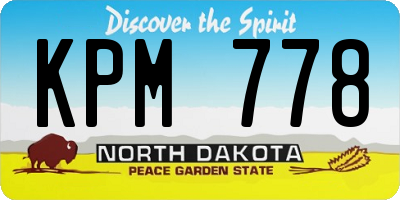 ND license plate KPM778