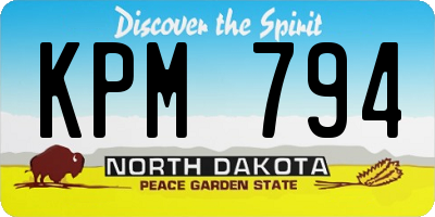 ND license plate KPM794