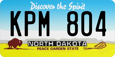 ND license plate KPM804