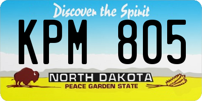 ND license plate KPM805