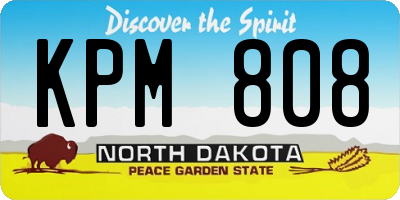 ND license plate KPM808