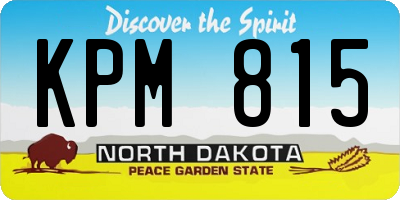 ND license plate KPM815