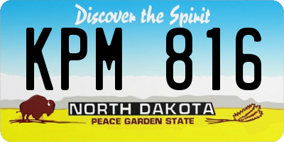 ND license plate KPM816