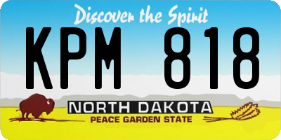 ND license plate KPM818