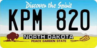 ND license plate KPM820