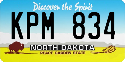 ND license plate KPM834